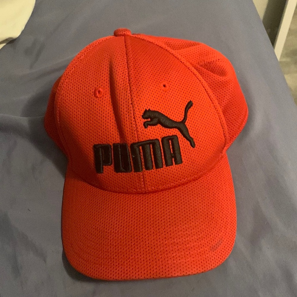 Red puma hat